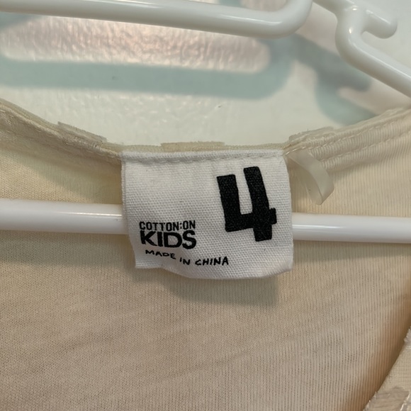 Cotton On girls ivory velvet burnout leopard dress, size 4T. - Picture 3 of 4